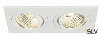 NEW TRIA 155 DOUBLE CS светильник встраиваемый 14Вт с БП и LED 3000К, 1250лм, 2x 38°, белый