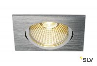 NEW TRIA 68 SQUARE CS светильник встраиваемый 12Вт с БП и LED 3000К, 890лм, 38°, алюминий